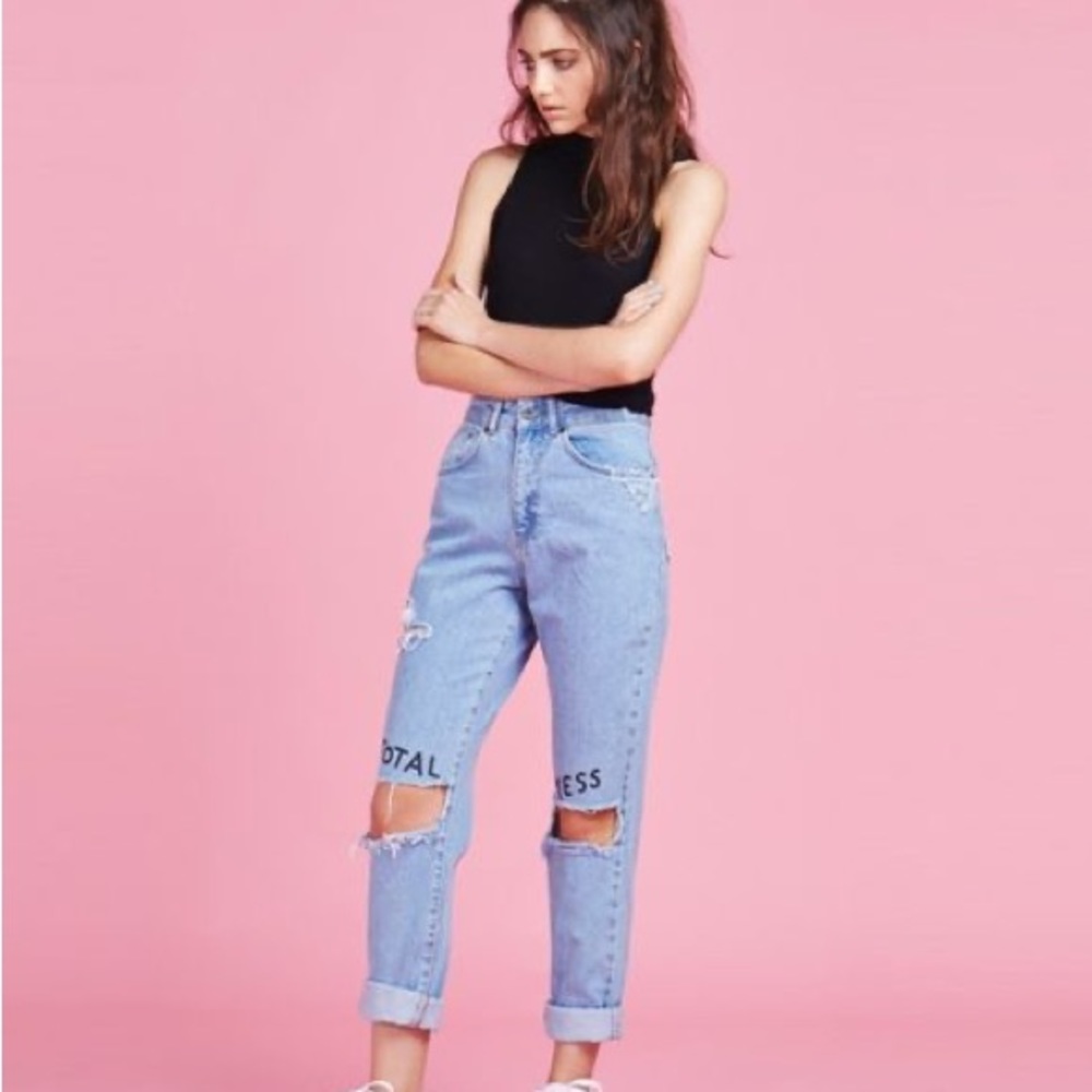Lazy Oaf x The Ragged Priest Total Mess Jeans NWT